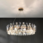 Lustre géométrique moderne en cristal pour salon