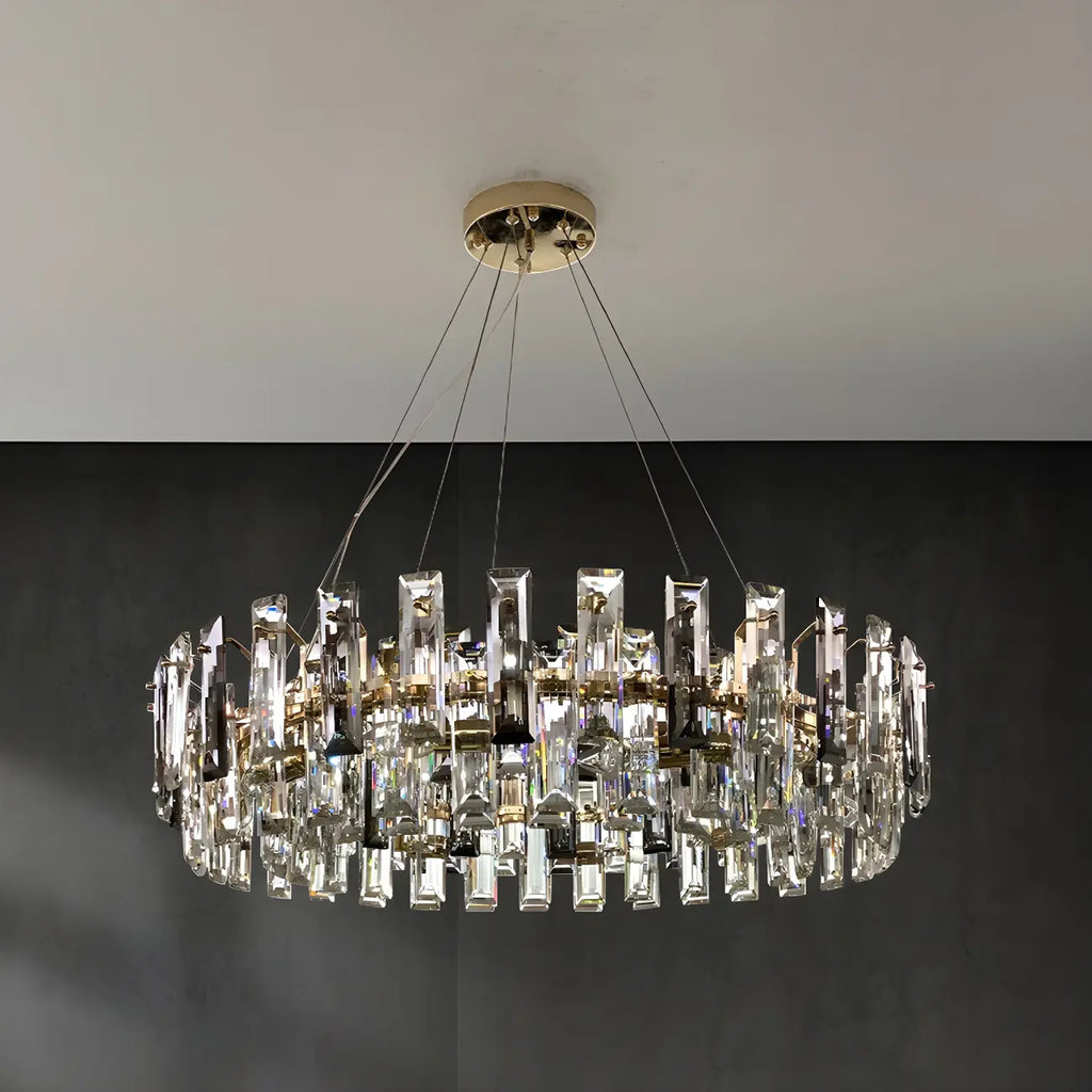 Lustre géométrique moderne en cristal pour salon