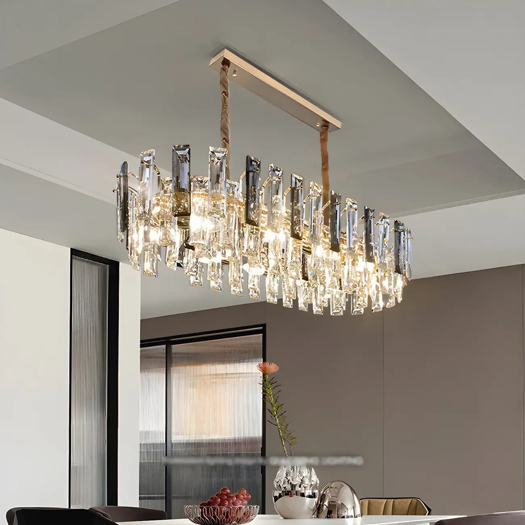 Lustre géométrique moderne en cristal pour salon
