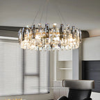 Lustre géométrique moderne en cristal pour salon