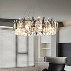 Lustre géométrique moderne en cristal pour salon