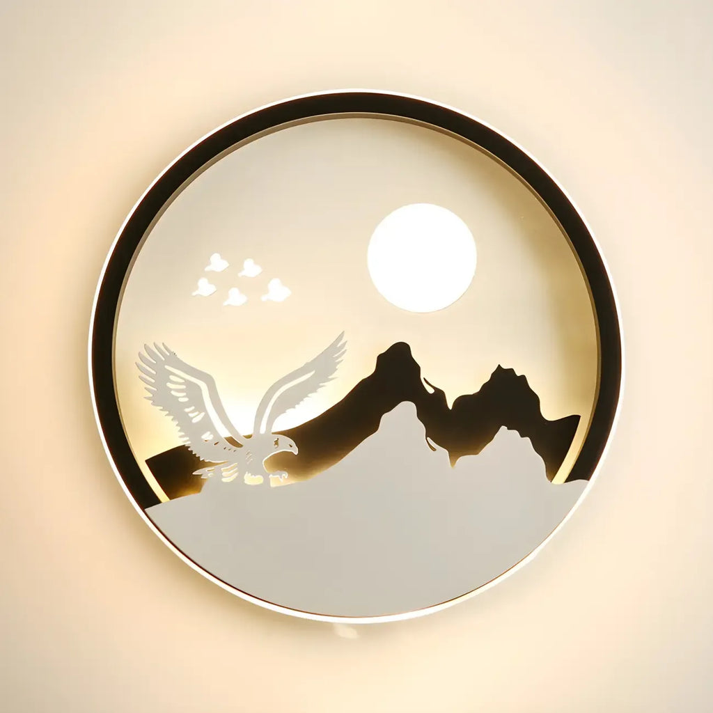 Applique murale LED circulaire pour chambre d'enfant avec télécommande