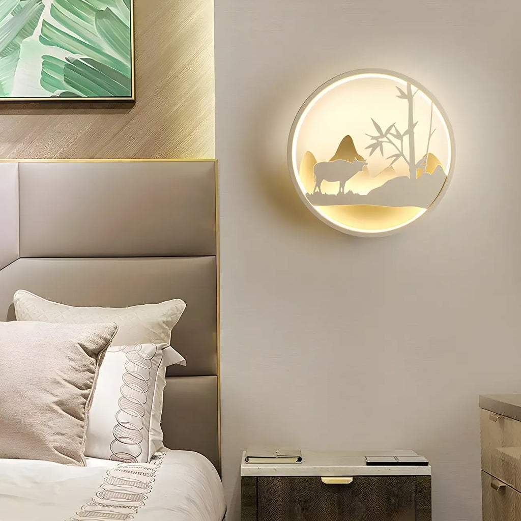 Applique murale LED circulaire pour chambre d'enfant avec télécommande