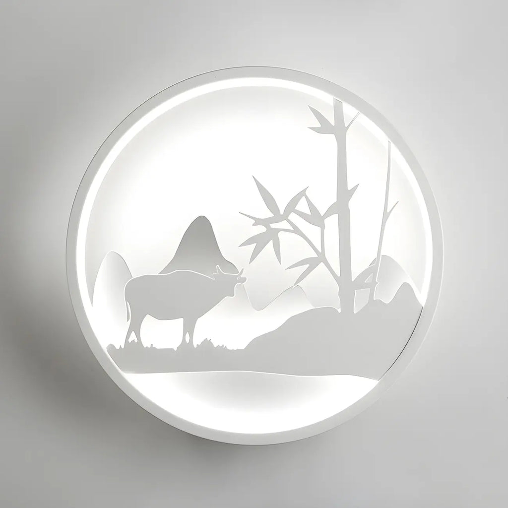 Applique murale LED circulaire pour chambre d'enfant avec télécommande