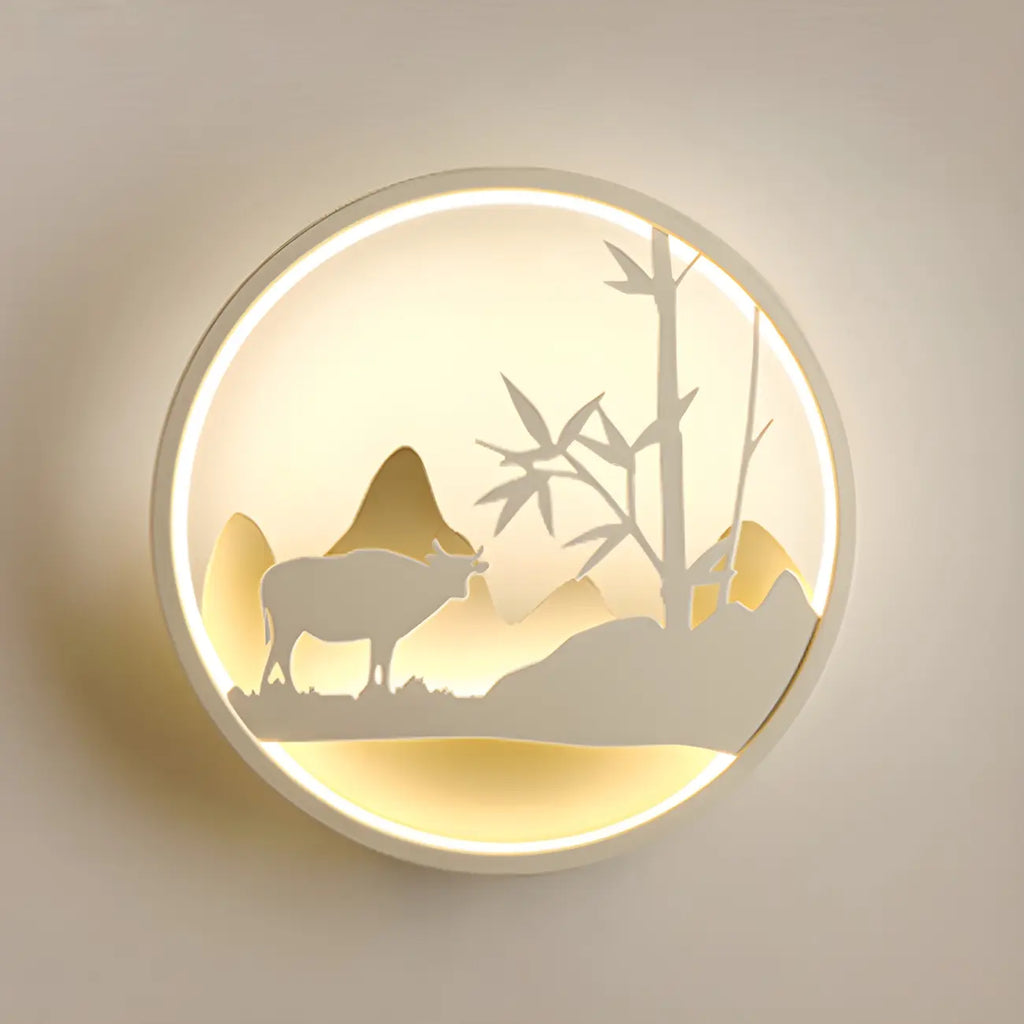 Applique murale LED circulaire pour chambre d'enfant avec télécommande