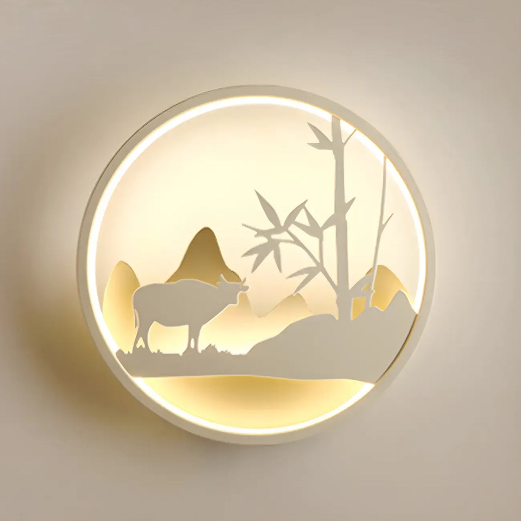 Applique murale LED circulaire pour chambre d'enfant avec télécommande