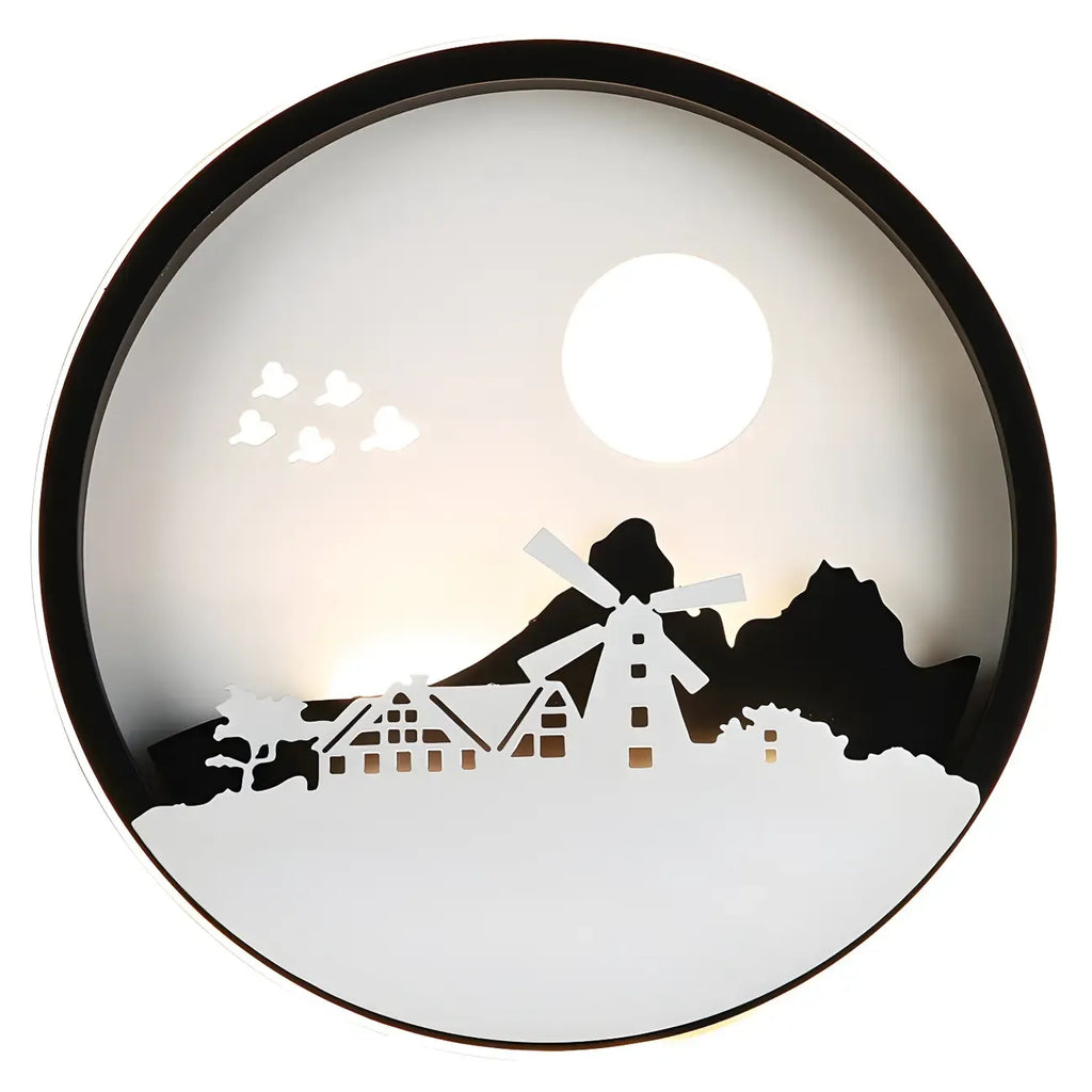 Applique murale LED circulaire pour chambre d'enfant avec télécommande