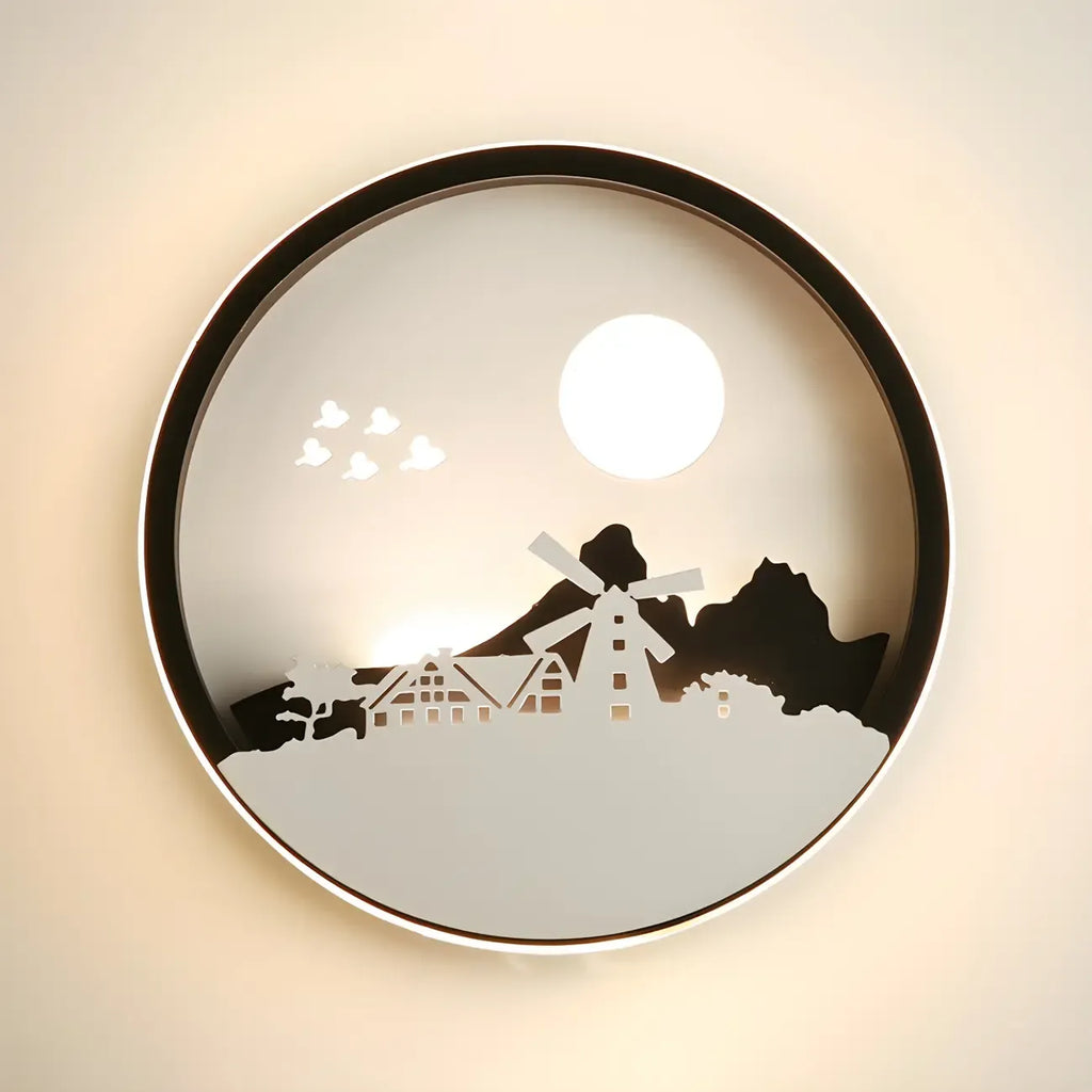 Applique murale LED circulaire pour chambre d'enfant avec télécommande