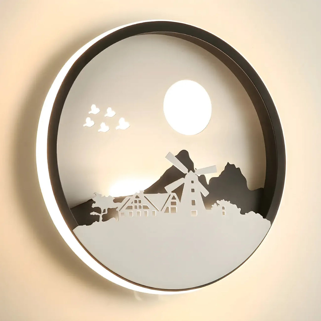 Applique murale LED circulaire pour chambre d'enfant avec télécommande
