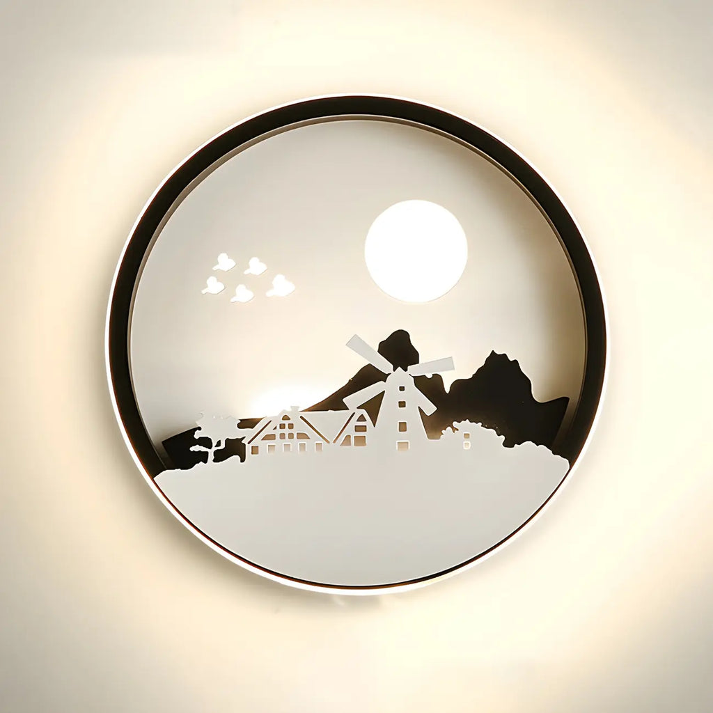 Applique murale LED circulaire pour chambre d'enfant avec télécommande