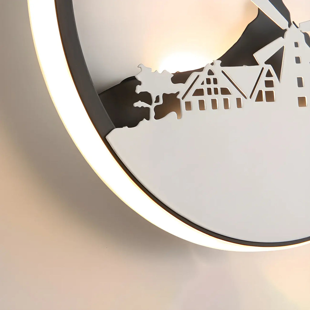 Applique murale LED circulaire pour chambre d'enfant avec télécommande