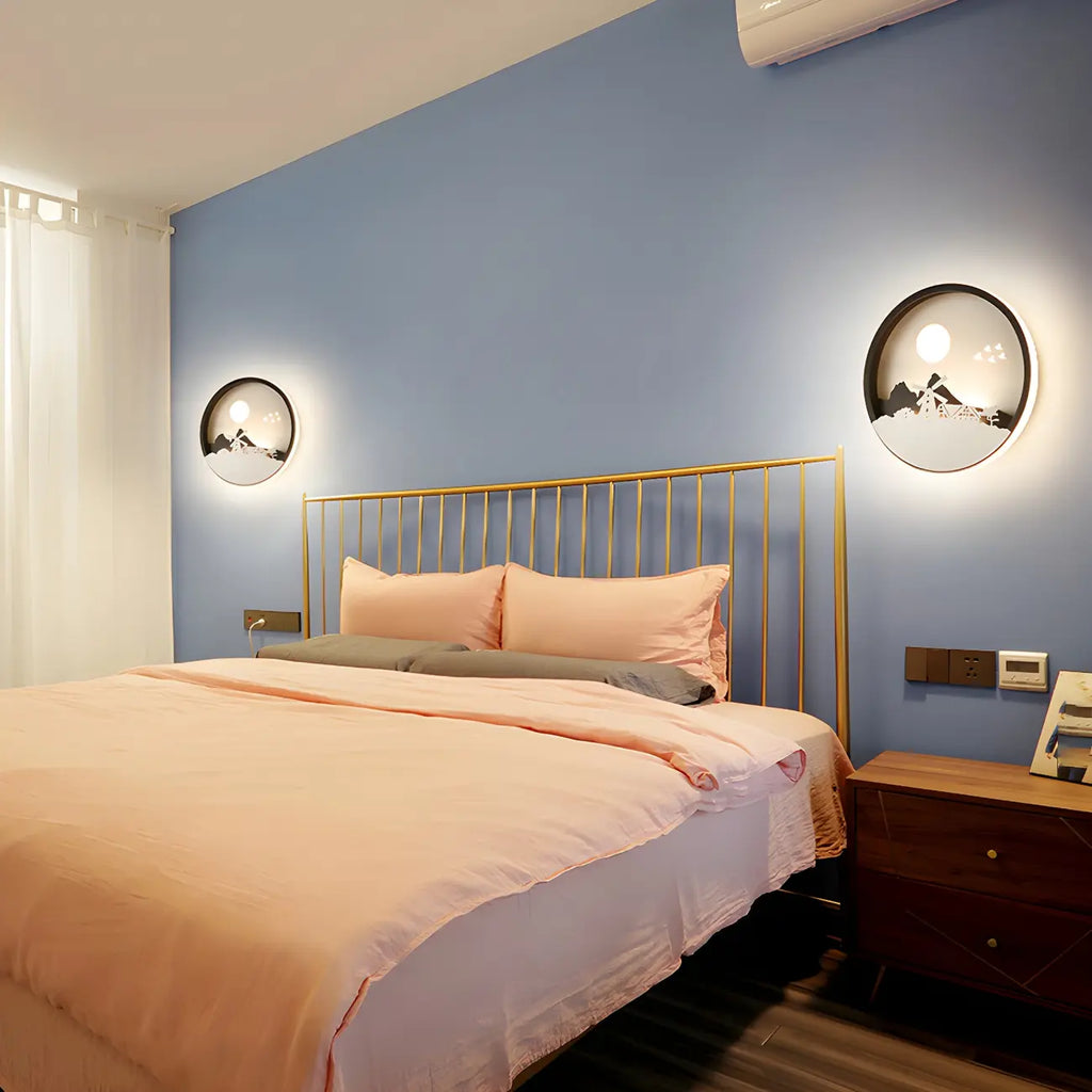 Applique murale LED circulaire pour chambre d'enfant avec télécommande