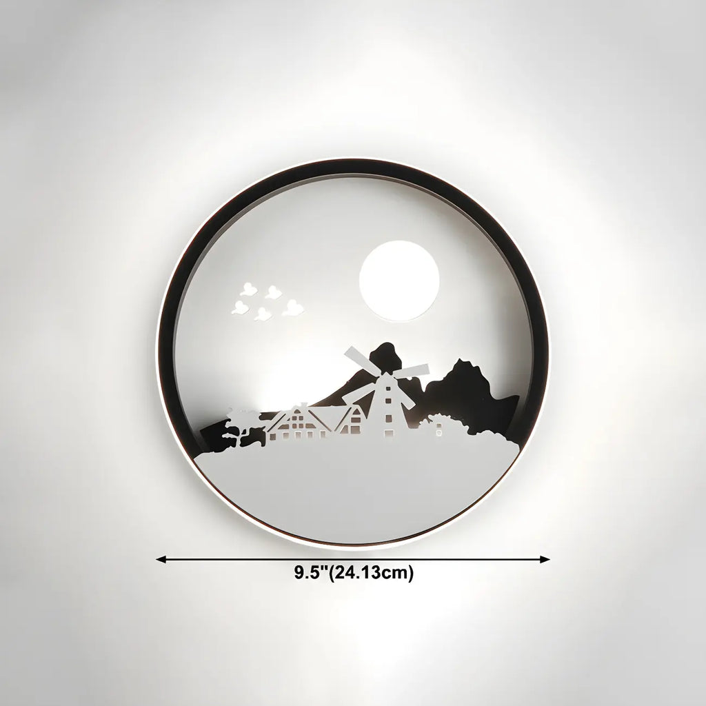 Applique murale LED circulaire pour chambre d'enfant avec télécommande