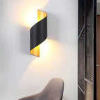 Applique murale extérieure moderne en aluminium noir à LED (éclairage indirect).