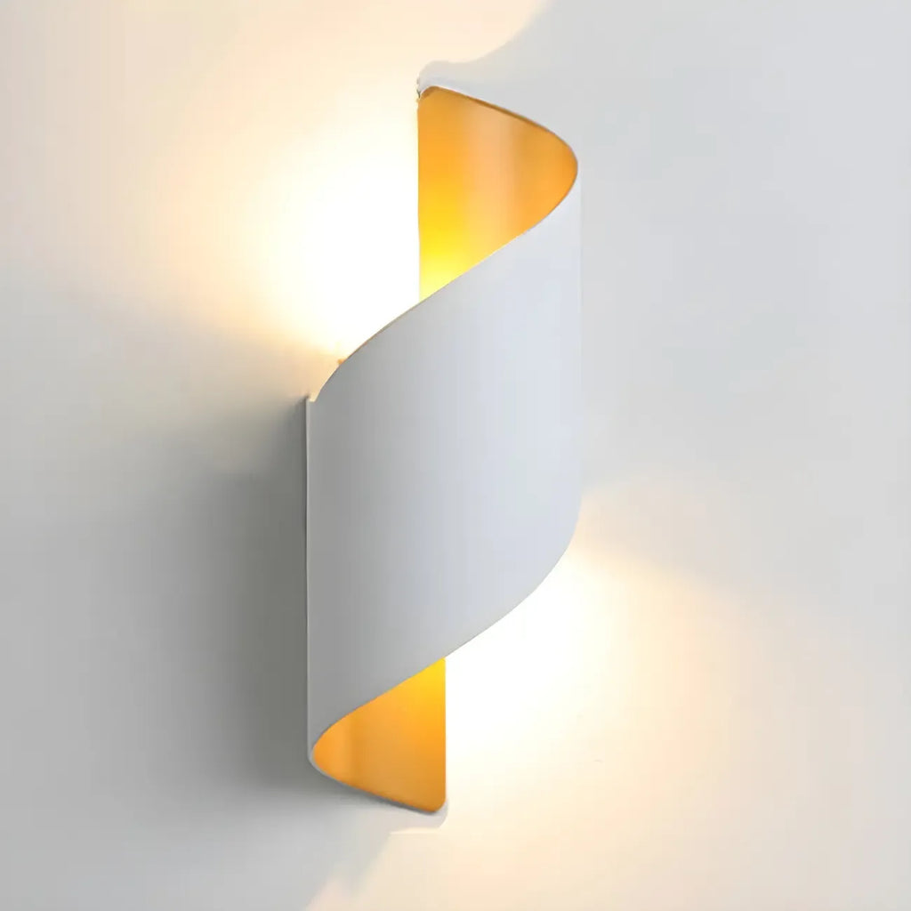 Applique murale extérieure moderne en aluminium noir à LED (éclairage indirect).