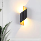 Applique murale extérieure moderne en aluminium noir à LED (éclairage indirect).
