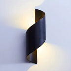 Applique murale extérieure moderne en aluminium noir à LED (éclairage indirect).