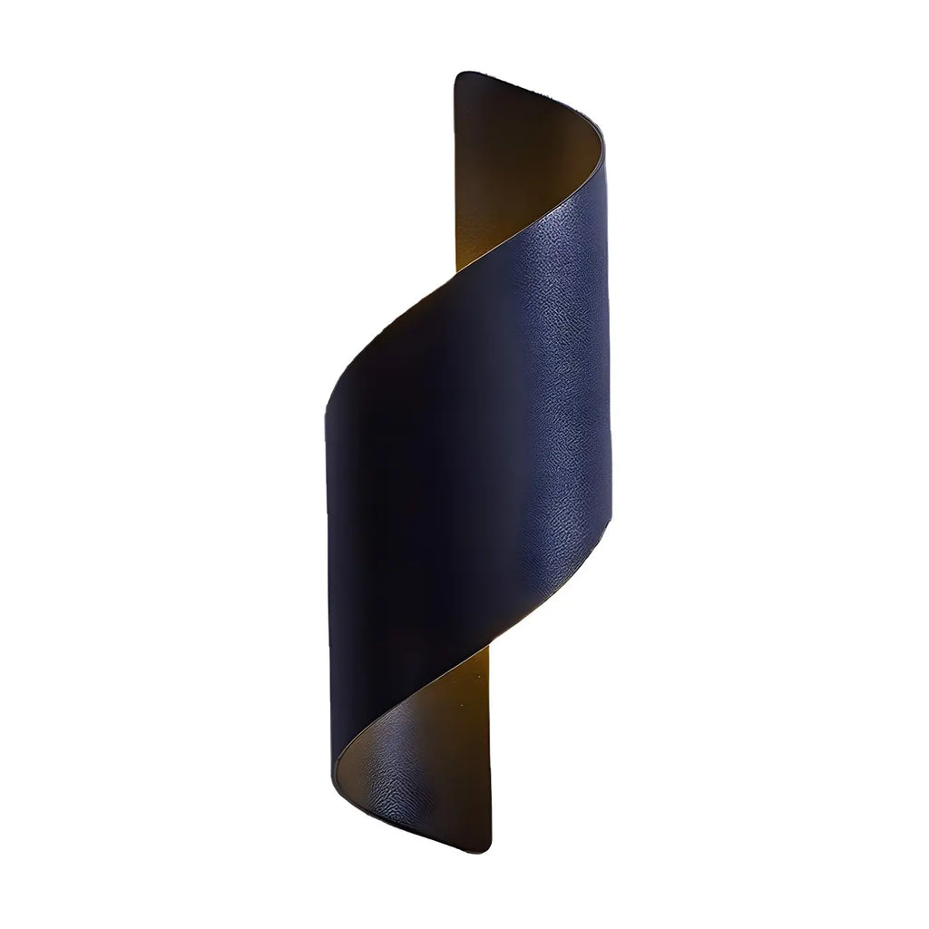Applique murale extérieure moderne en aluminium noir à LED (éclairage indirect).