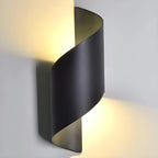 Applique murale extérieure moderne en aluminium noir à LED (éclairage indirect).