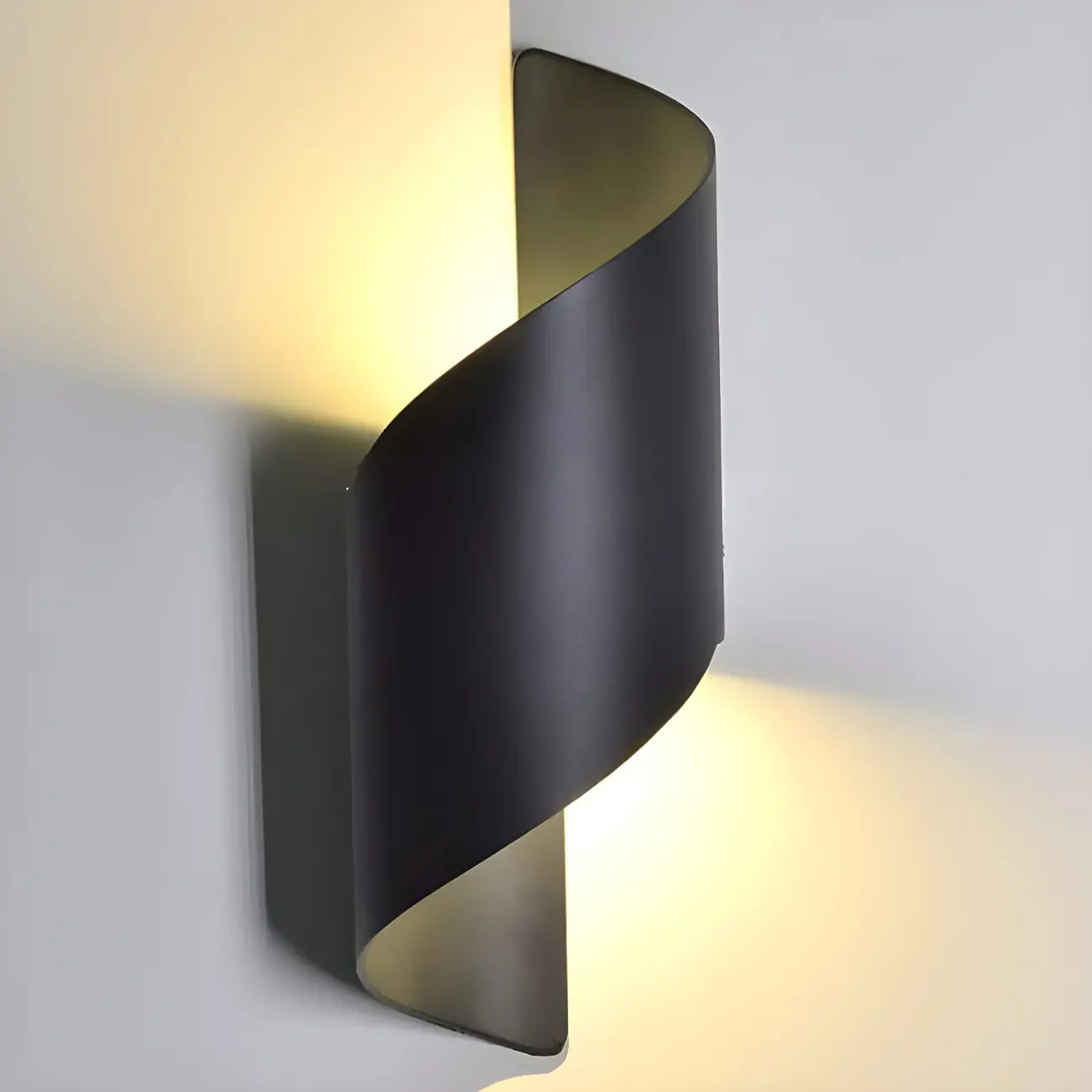 Applique murale extérieure moderne en aluminium noir à LED (éclairage indirect).