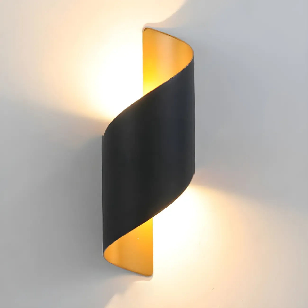 Applique murale extérieure moderne en aluminium noir à LED (éclairage indirect).