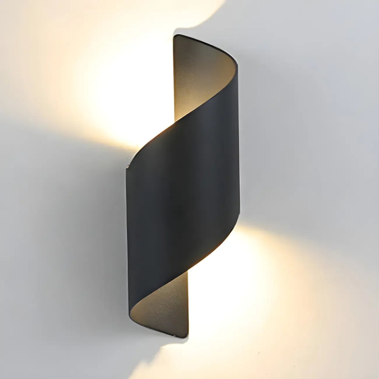 Applique murale extérieure moderne en aluminium noir à LED (éclairage indirect).