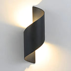 Applique murale extérieure moderne en aluminium noir à LED (éclairage indirect).