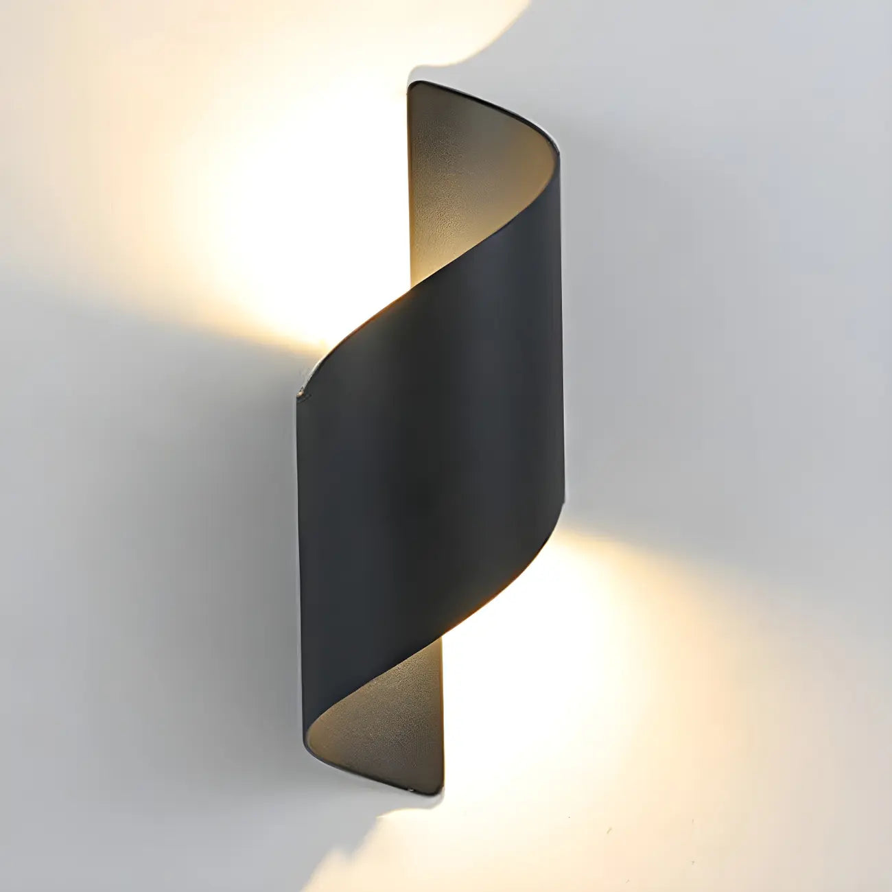 Applique murale extérieure moderne en aluminium noir à LED (éclairage indirect).