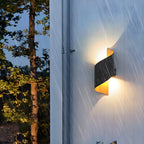 Applique murale extérieure moderne en aluminium noir à LED (éclairage indirect).