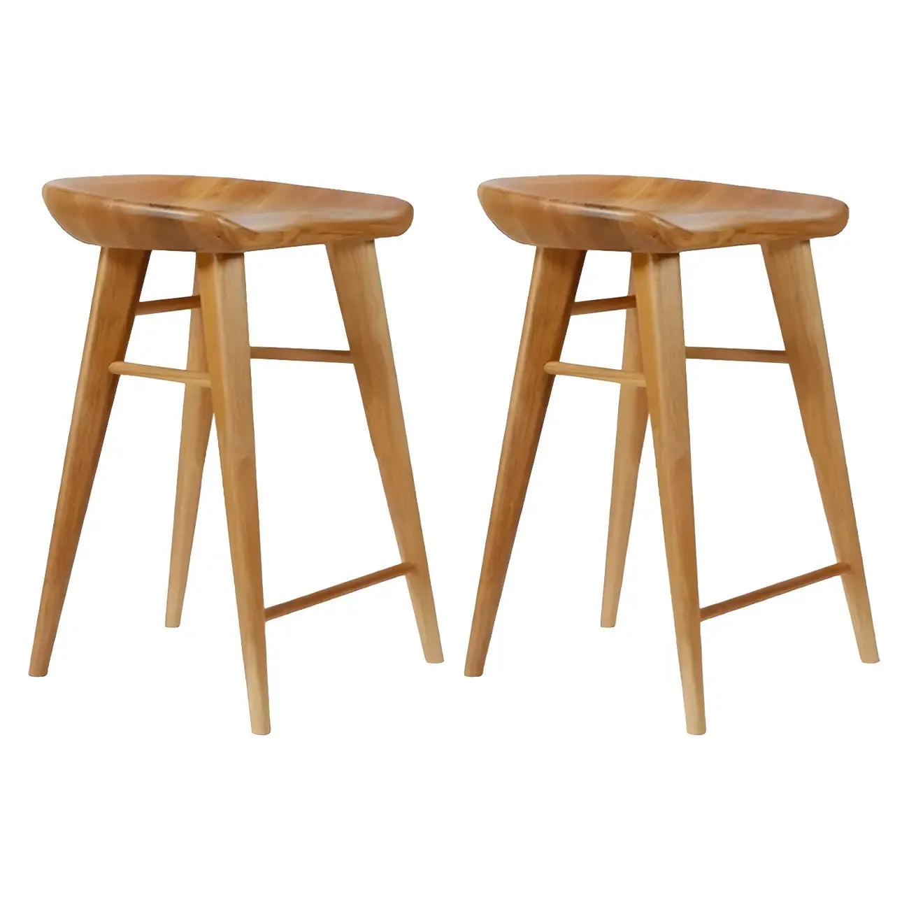 Tabouret de bar moderne en bois, hauteur comptoir, sans dossier