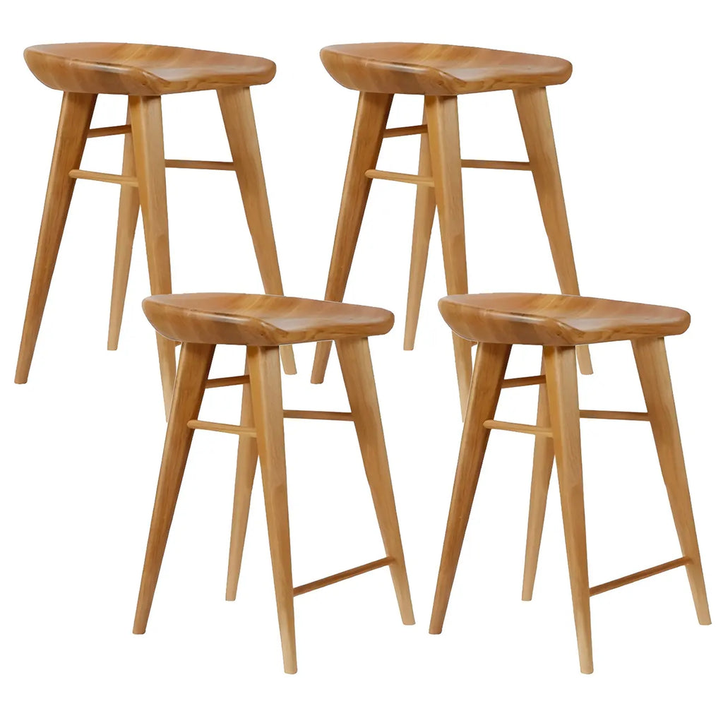 Tabouret de bar moderne en bois, hauteur comptoir, sans dossier