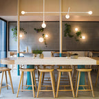 Tabouret de bar moderne en bois, hauteur comptoir, sans dossier