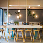 Tabouret de bar moderne en bois, hauteur comptoir, sans dossier