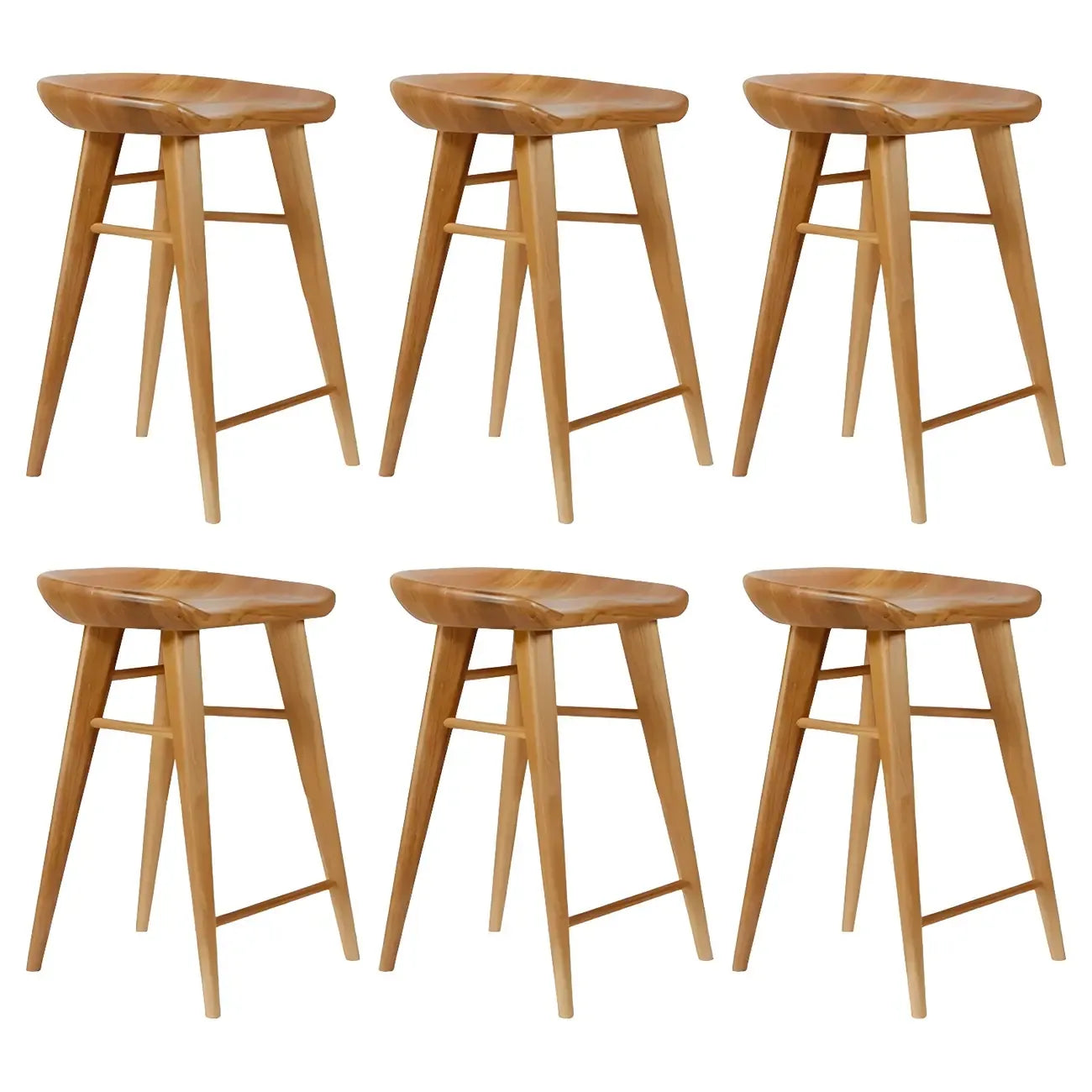 Tabouret de bar moderne en bois, hauteur comptoir, sans dossier
