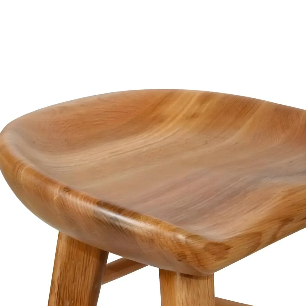 Tabouret de bar moderne en bois, hauteur comptoir, sans dossier