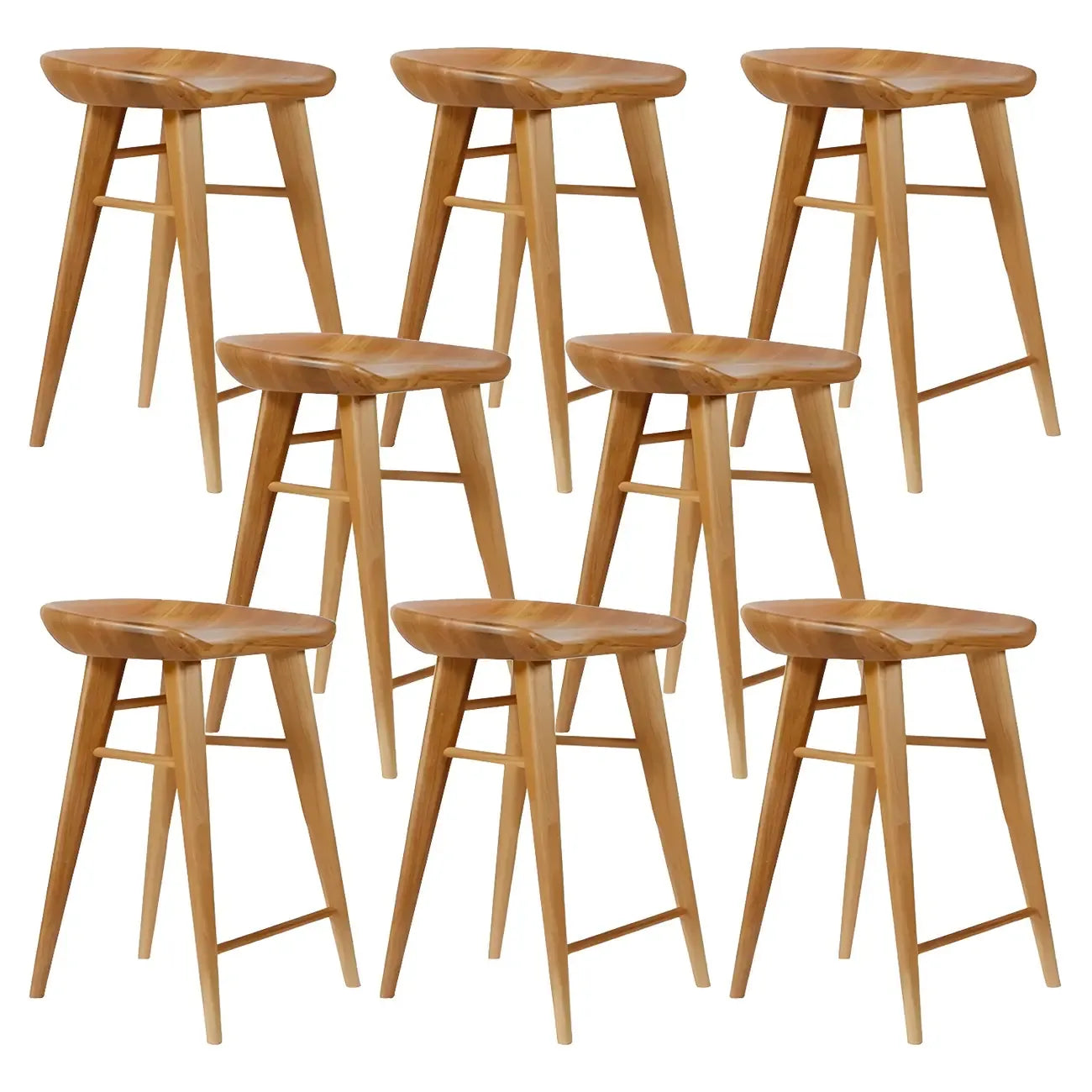 Tabouret de bar moderne en bois, hauteur comptoir, sans dossier
