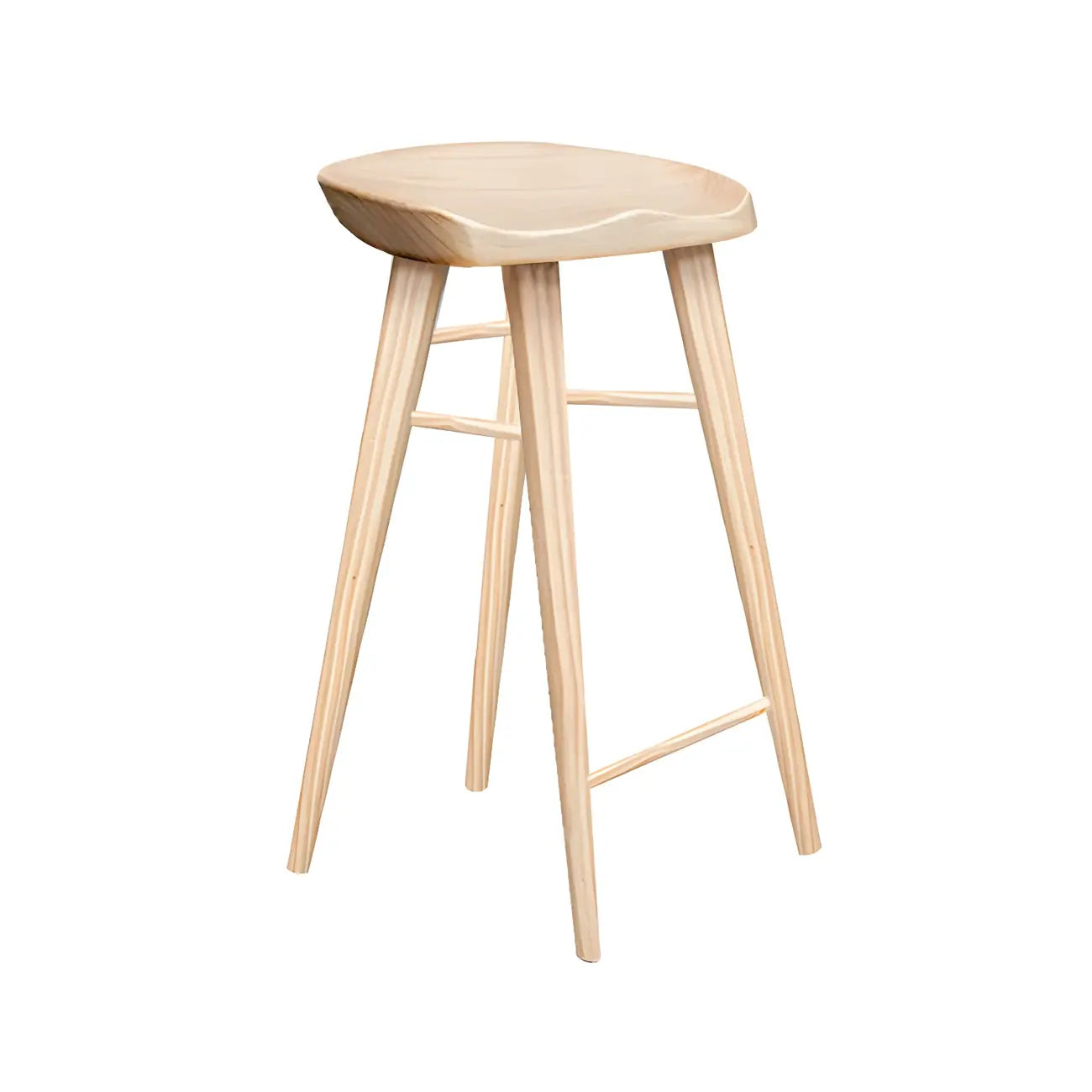 Tabouret de bar moderne en bois, hauteur comptoir, sans dossier