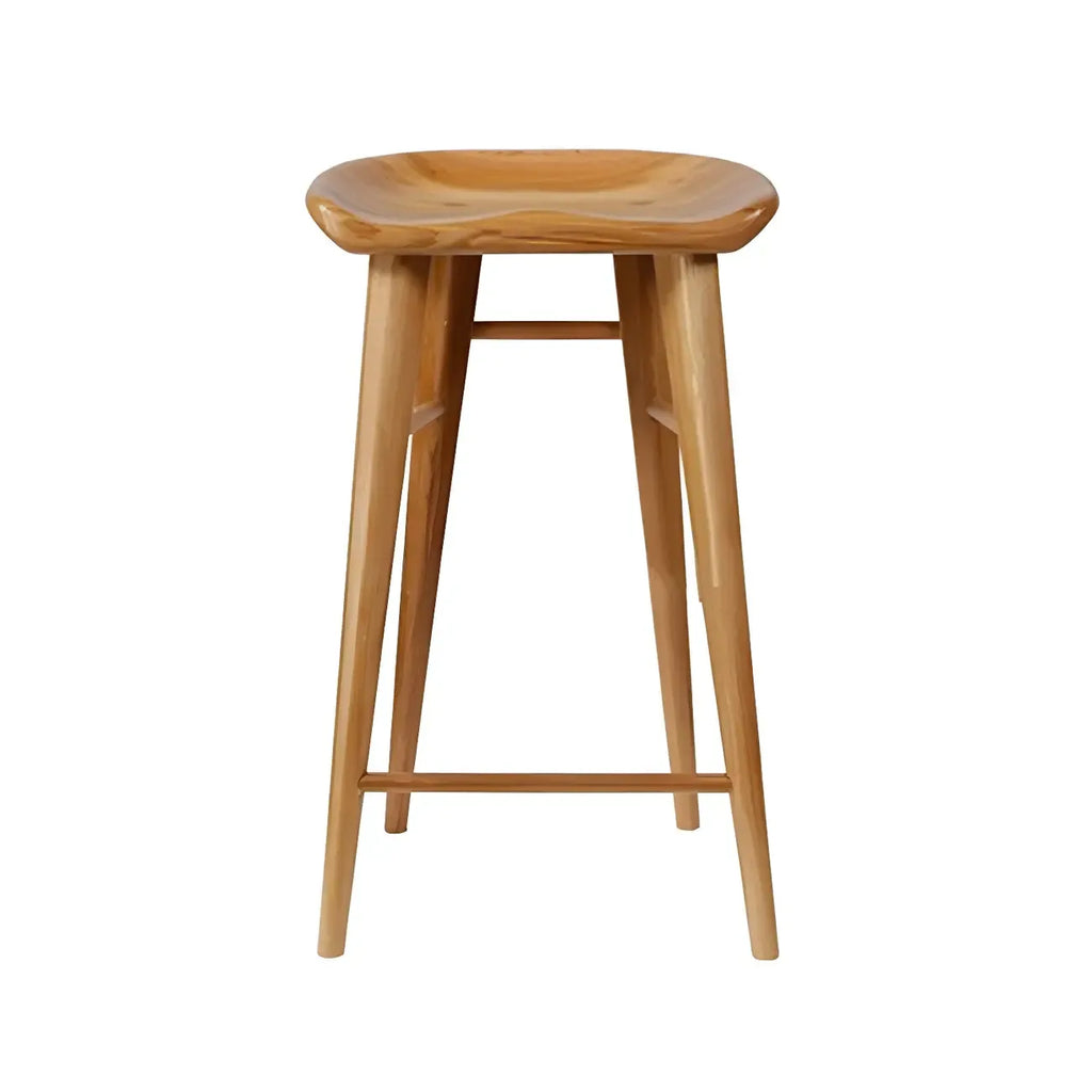 Tabouret de bar moderne en bois, hauteur comptoir, sans dossier