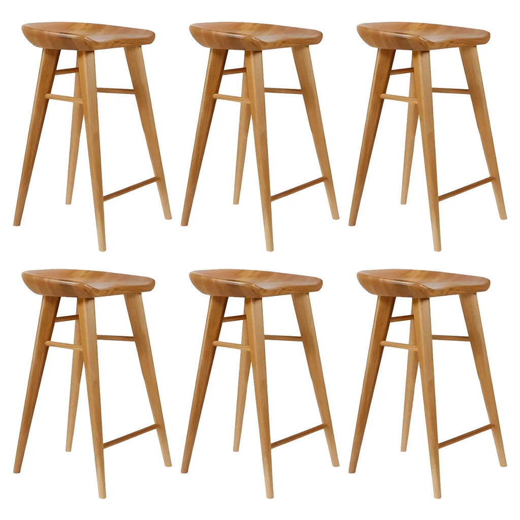 Tabouret de bar moderne en bois, hauteur comptoir, sans dossier