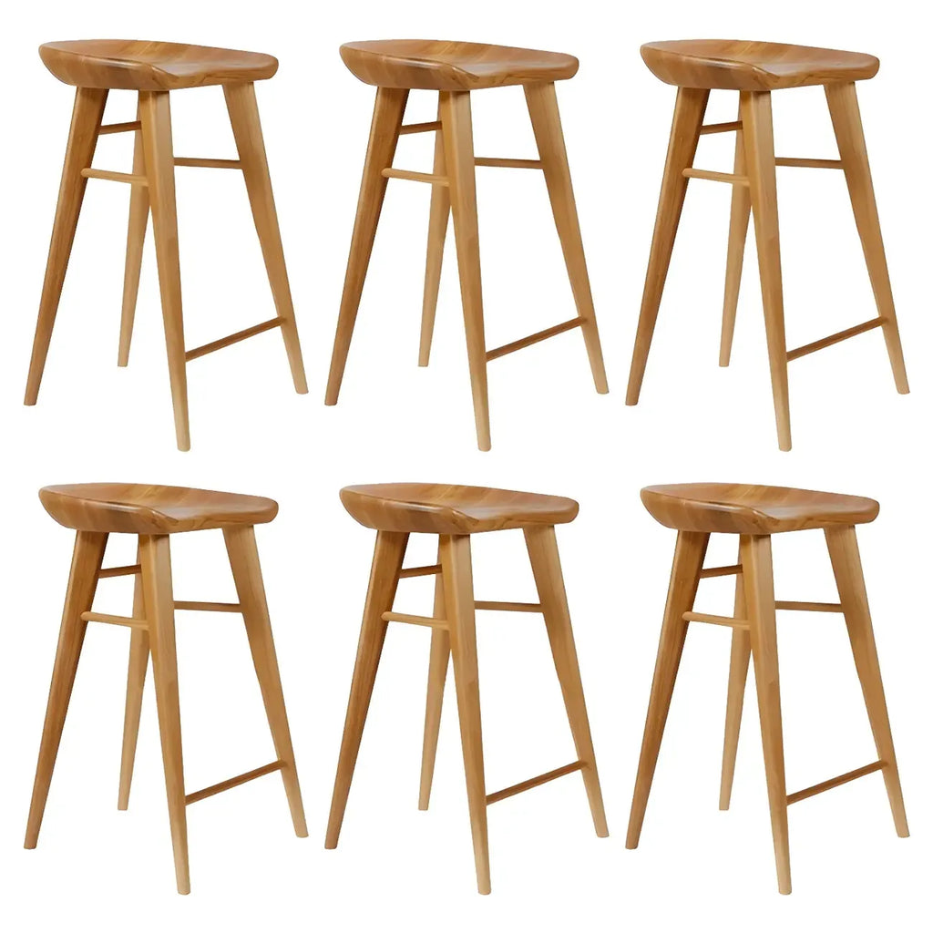 Tabouret de bar moderne en bois, hauteur comptoir, sans dossier