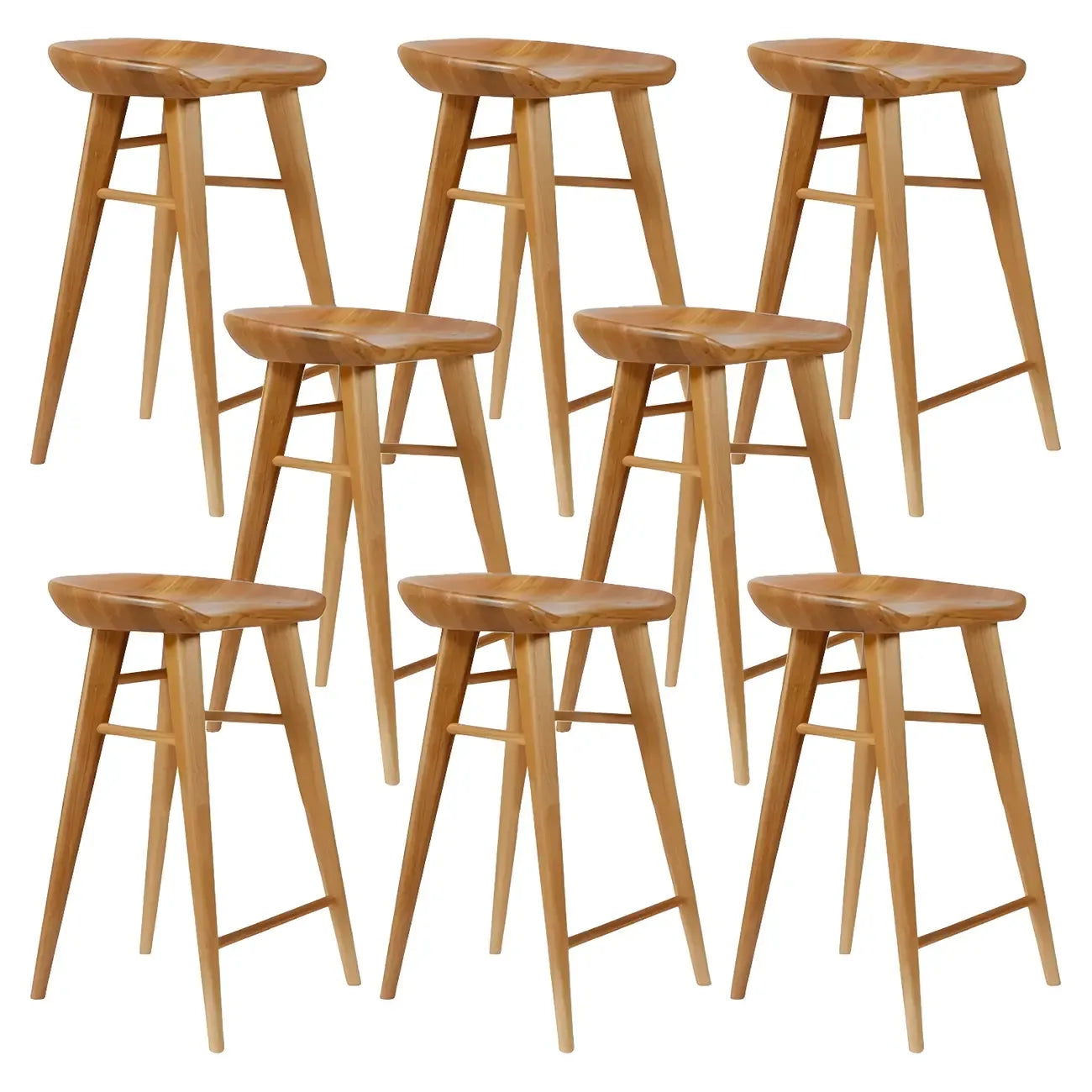 Tabouret de bar moderne en bois, hauteur comptoir, sans dossier