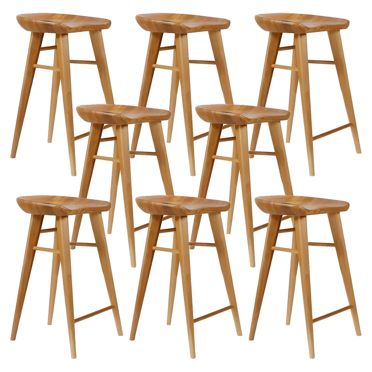 Tabouret de bar moderne en bois, hauteur comptoir, sans dossier