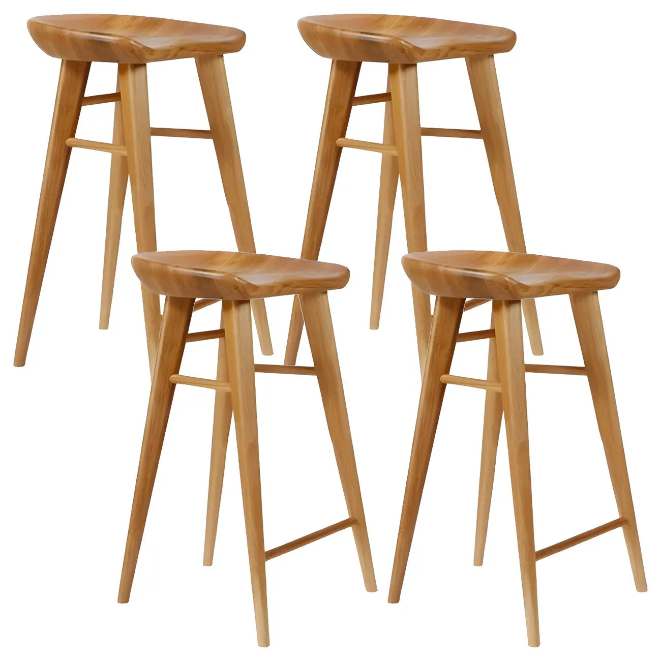 Tabouret de bar moderne en bois, hauteur comptoir, sans dossier