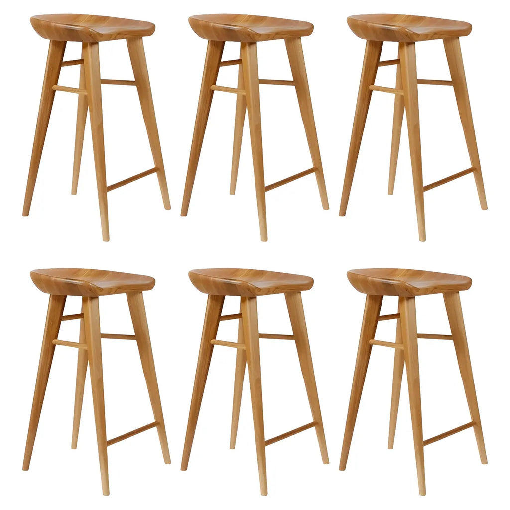 Tabouret de bar moderne en bois, hauteur comptoir, sans dossier