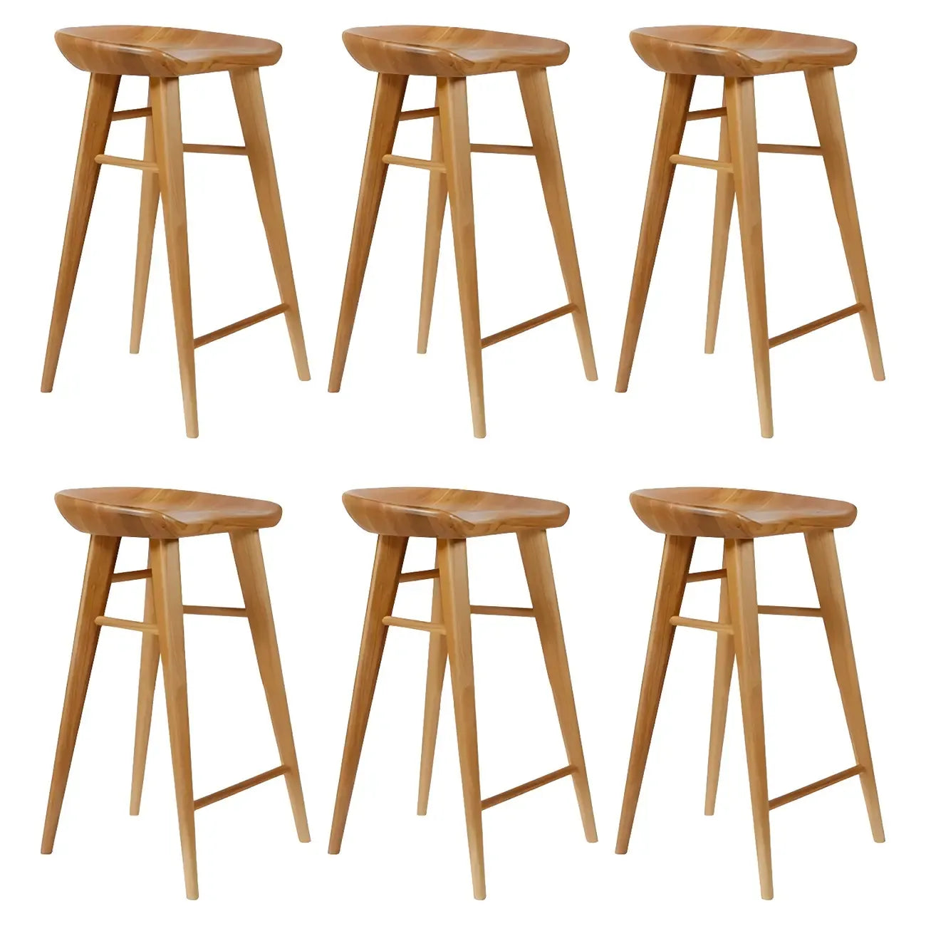Tabouret de bar moderne en bois, hauteur comptoir, sans dossier