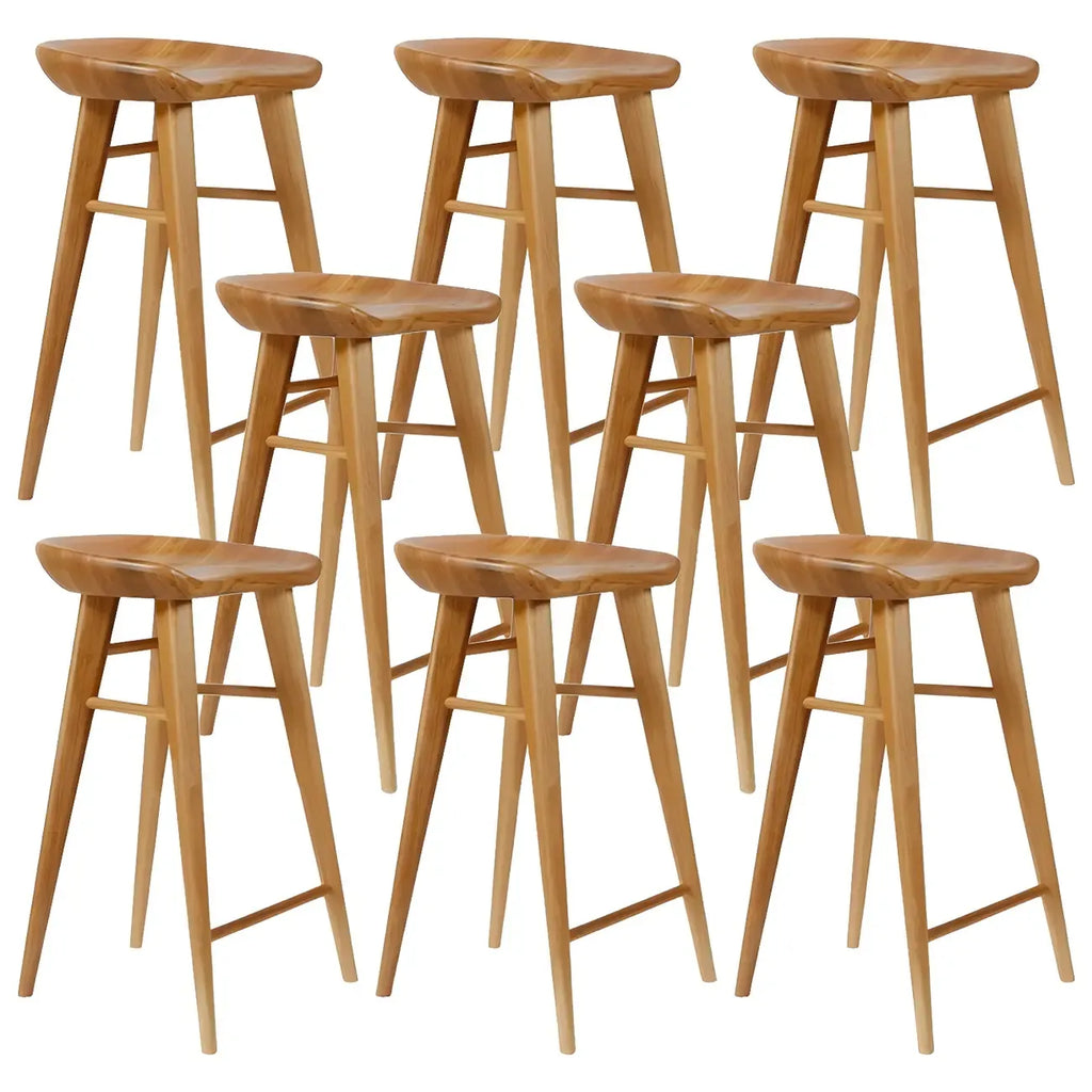 Tabouret de bar moderne en bois, hauteur comptoir, sans dossier
