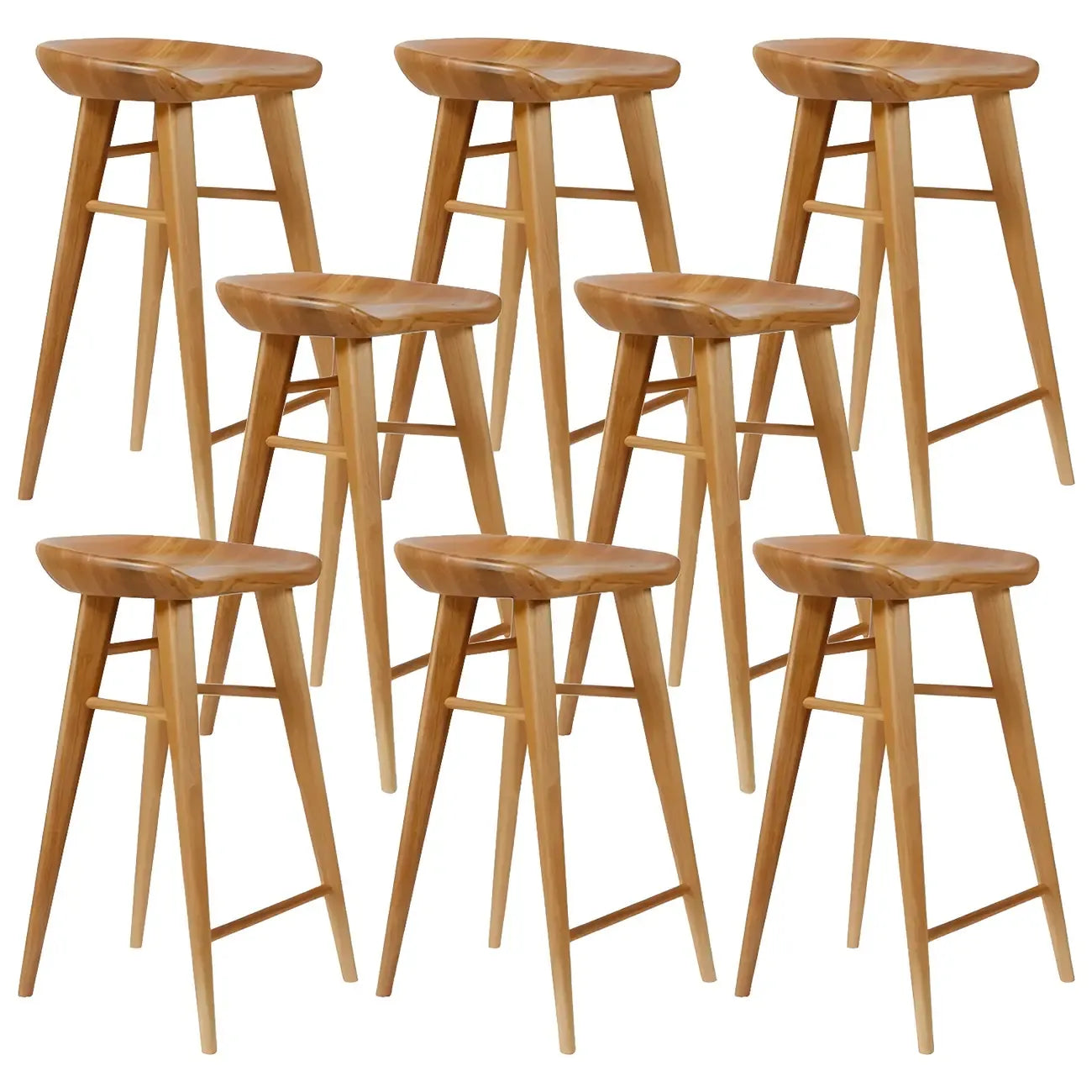 Tabouret de bar moderne en bois, hauteur comptoir, sans dossier