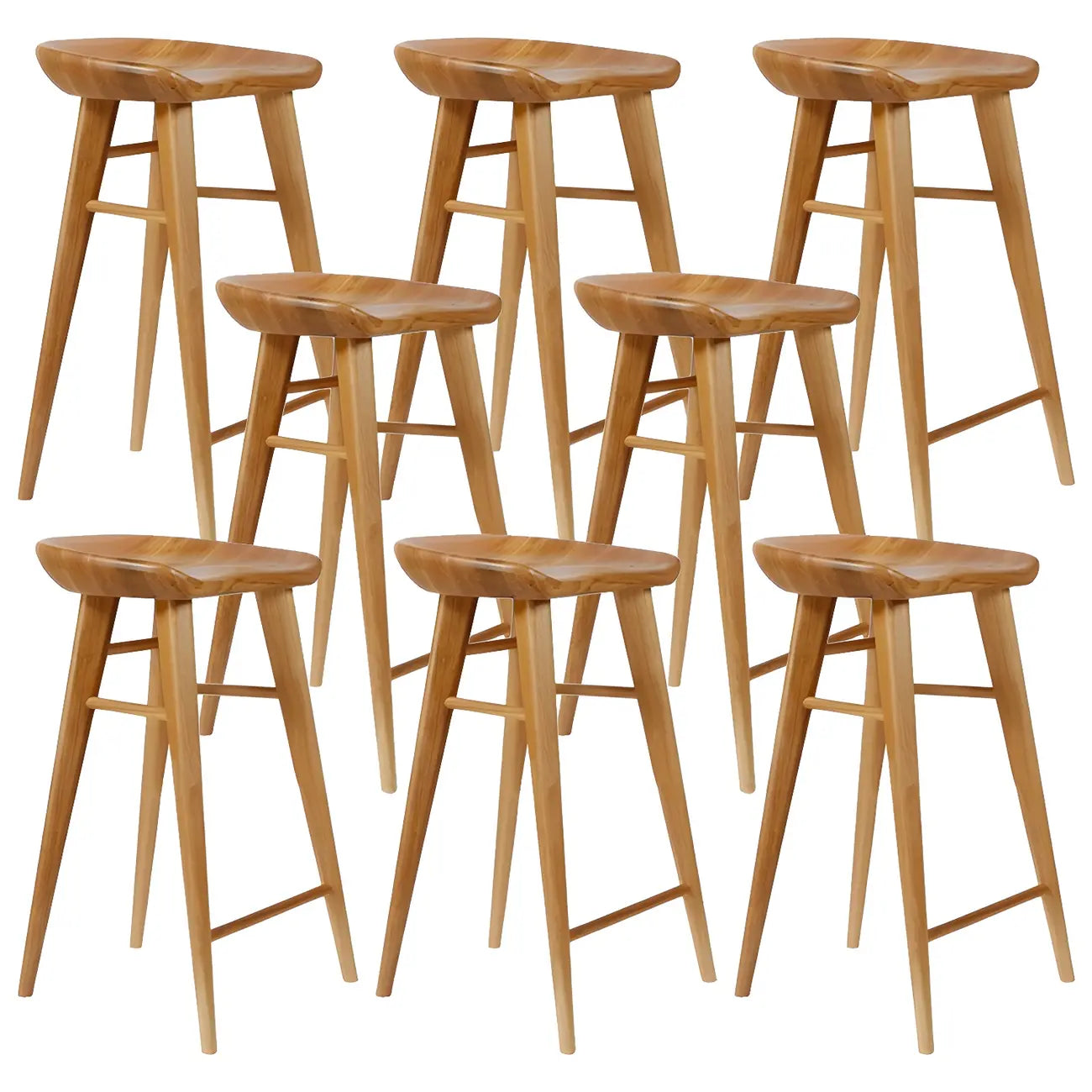 Tabouret de bar moderne en bois, hauteur comptoir, sans dossier