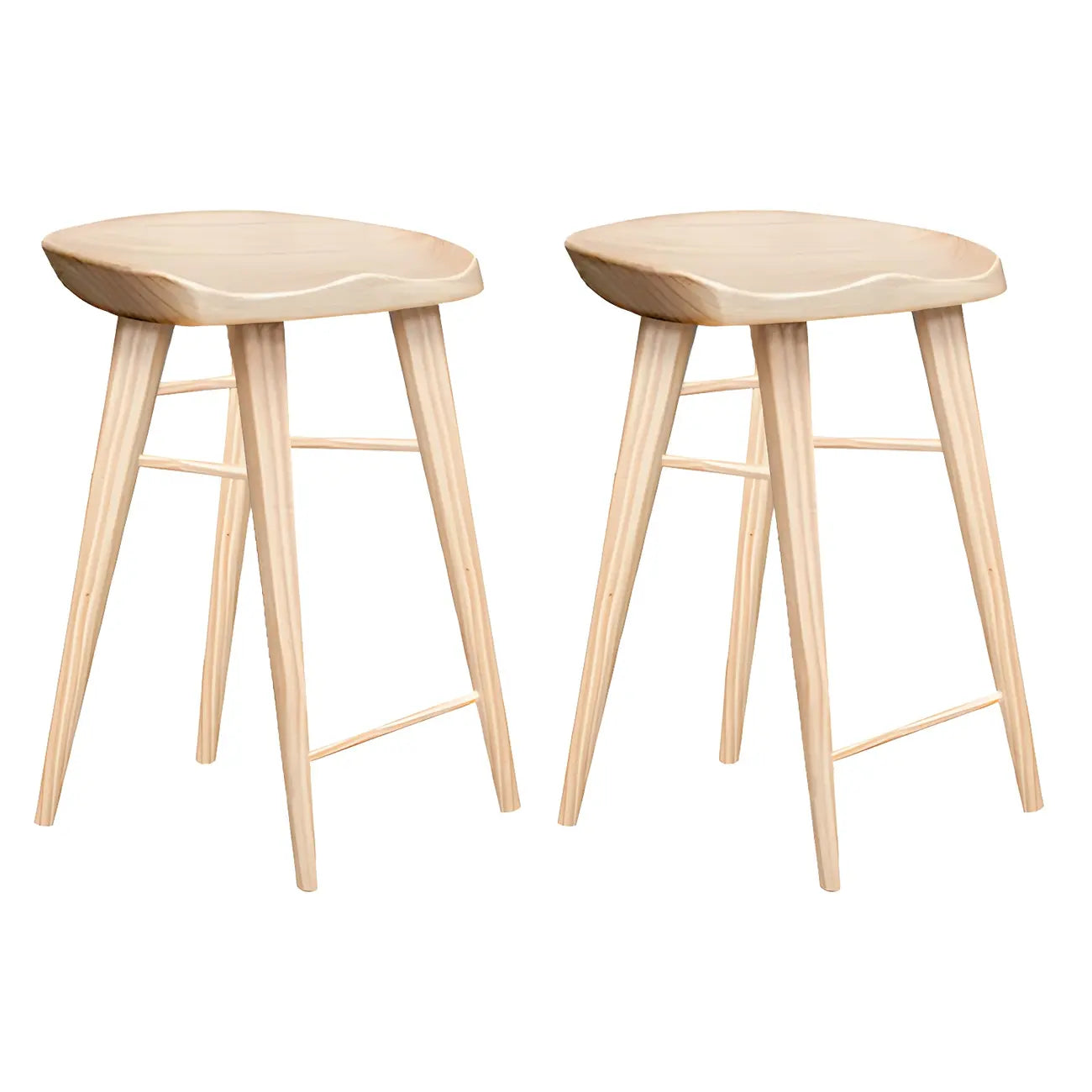 Tabouret de bar moderne en bois, hauteur comptoir, sans dossier
