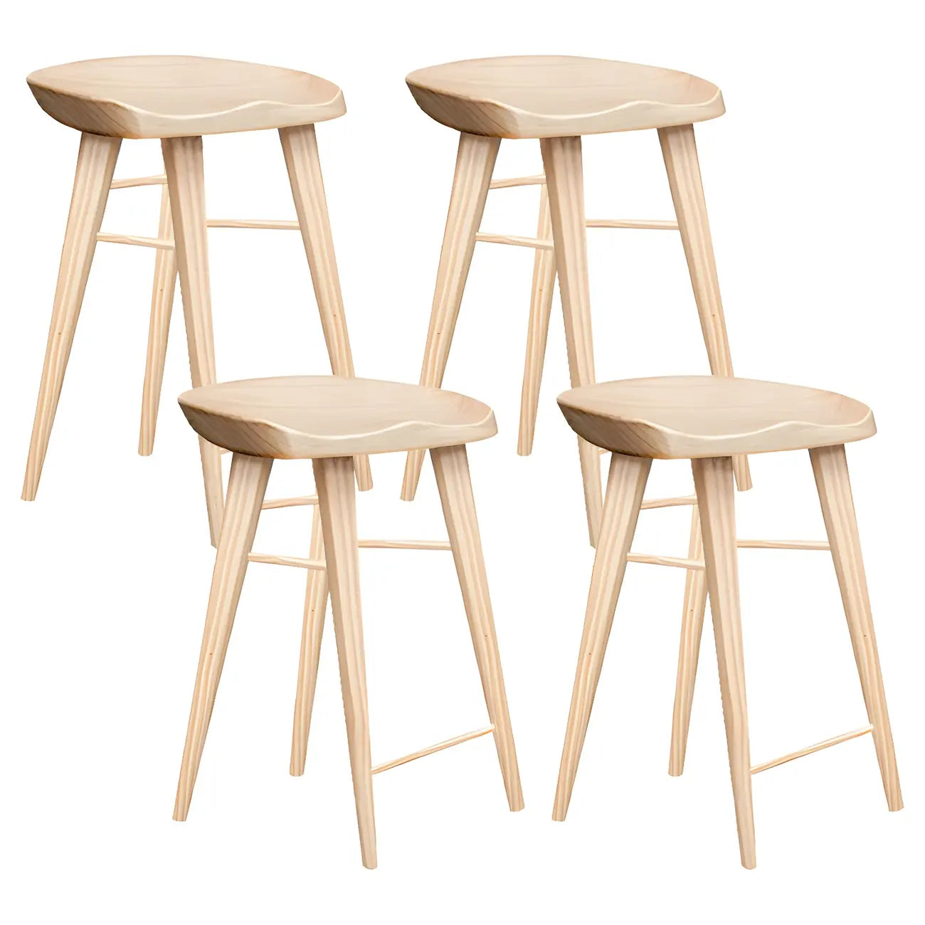 Tabouret de bar moderne en bois, hauteur comptoir, sans dossier